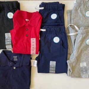 5T Boys Straight Leg Cotton Pants/Short-Sleeve Shirts